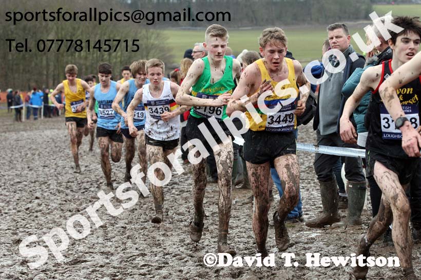 Mens under-17s 2018 British Inter Counties Cross Country Champs., Prestwold Hall, Loughborough. Photo: David T. Hewitson/Sports for All Pics